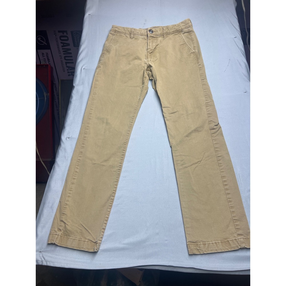 Aeropostale Mens Slim Straight Khaki Chino Pants Tan 28x30 Style 9778